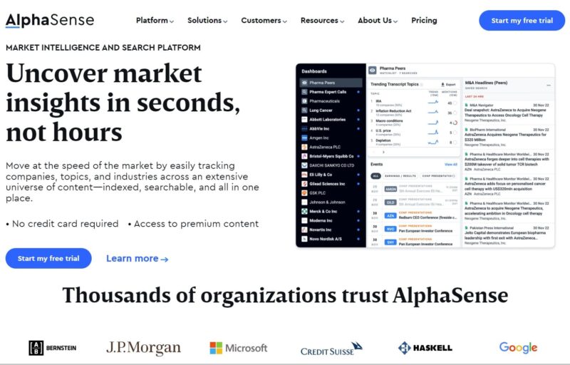 AlphaSense - KI Marktanalyse und Research-Plattform - Künstliche Intelligenz