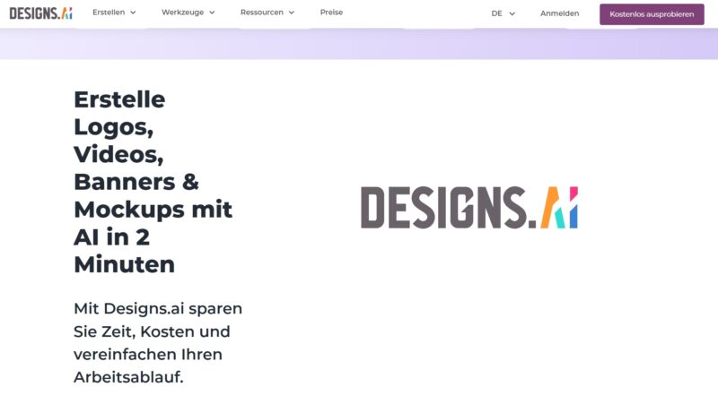 Designs.ai - Logos, Banner und Videos mit KI entwerfen_Künstliche-Intelligenz