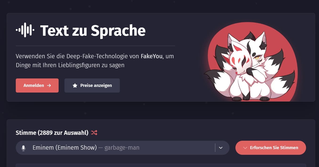 FakeYou - Deep Fake Stimmen von deinen Lieblingscharakteren - Künstliche Intelligenz