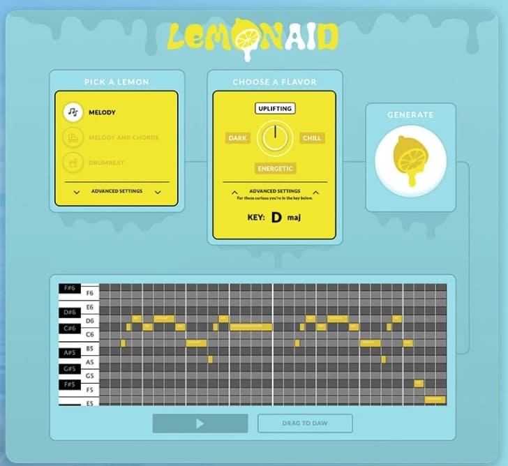 Lemonaid - KI-unterstützte Musik produzieren - Künstliche Intelligenz