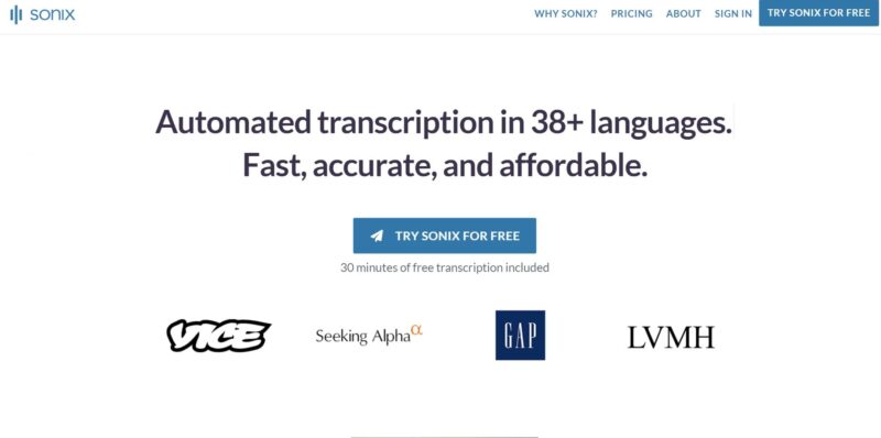 Sonix - Automatische Transkripte Untertitel und Übersetzungen - Künstliche Intelligenz