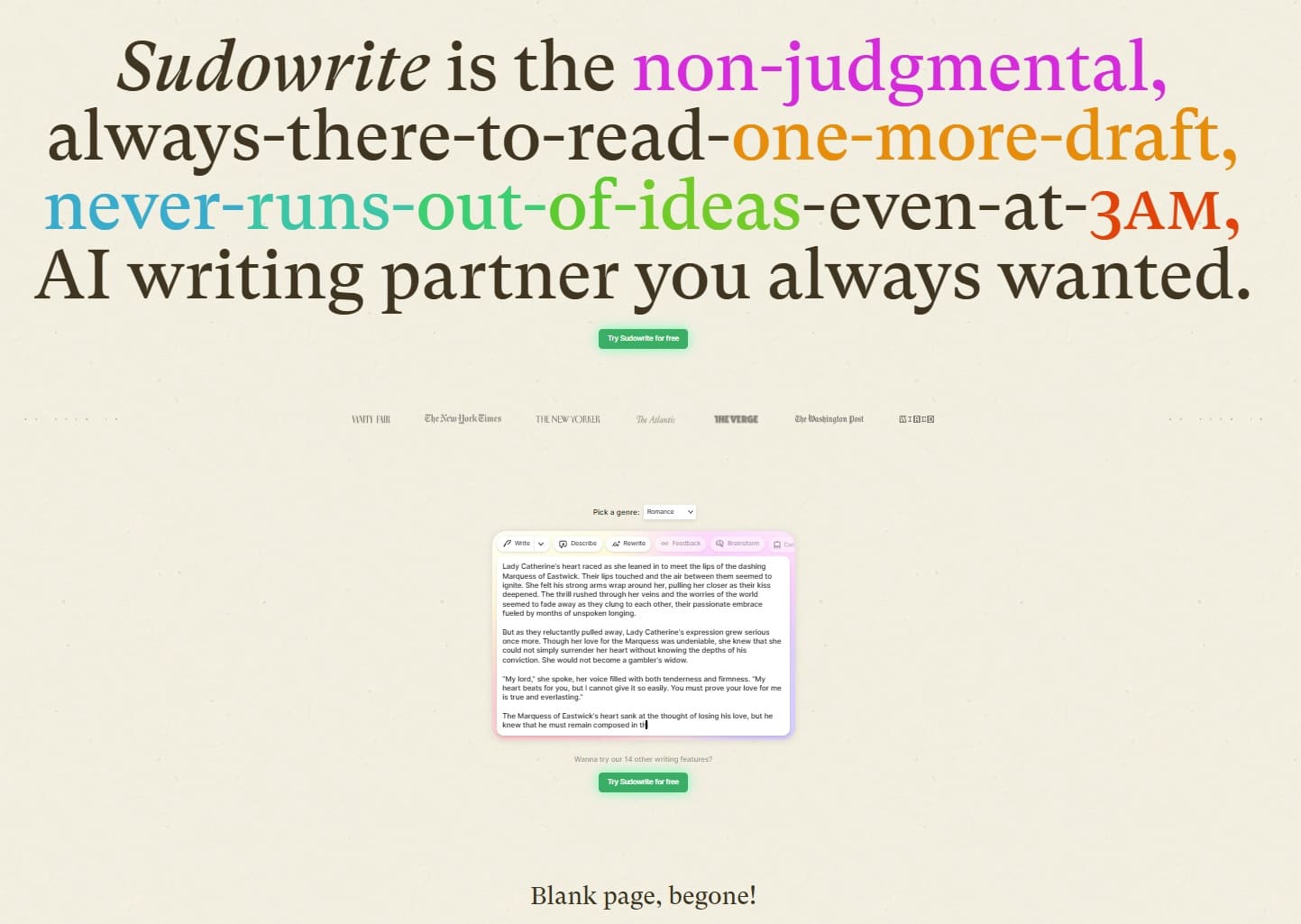 Sudowrite - KI Schreibtool - Schreibblockaden überwinden - Künstliche Intelligenz
