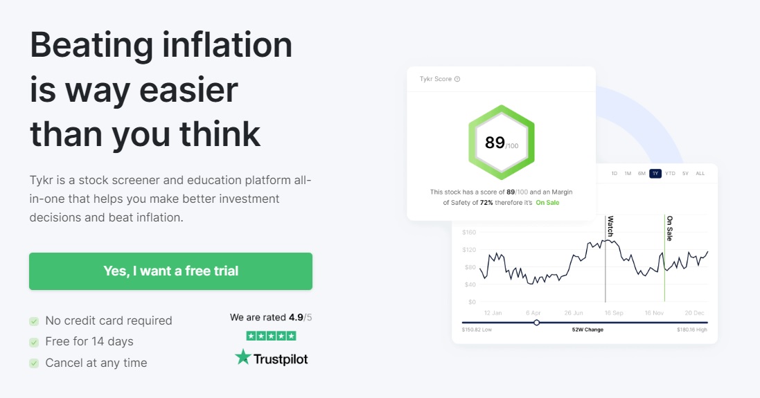 Tykr- Aktien Screener und Bildungsplattform für Anlageentscheidungen - Künstliche Intelligenz